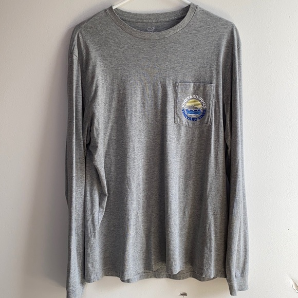 Vineyard Vines Gray Longsleeve Tee Medium - Picture 2 of 2